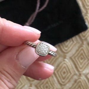 David Yurman Petite Pave Square Ring with Diamonds